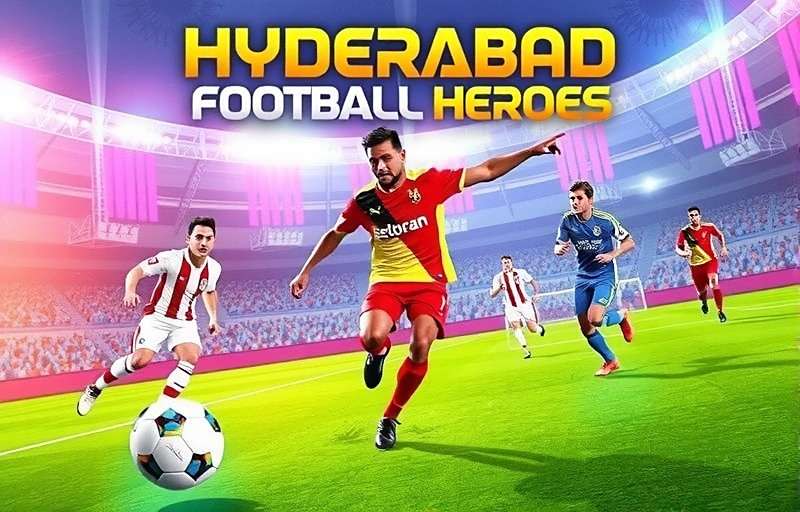 Hyderabad Football Heroes game cover showing players in action at Hyderabad stadium