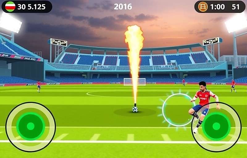 Hyderabad Football Heroes gameplay showing match in progress at Lal Bahadur Shastri Stadium